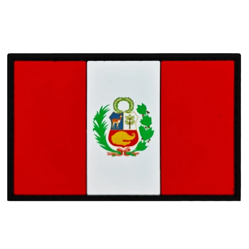 The Republic of Peru Flag PVC Armband Rubber Patch Clothing Personality Accessories