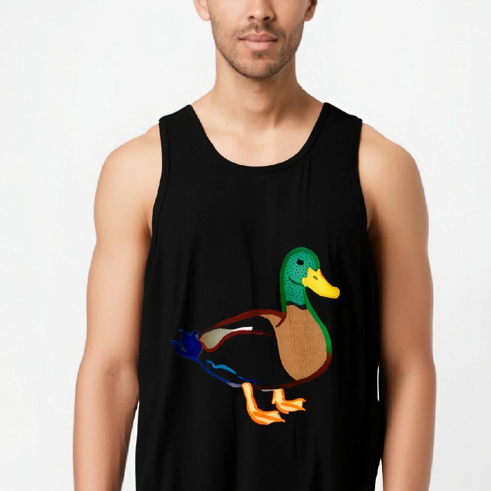 

Tank Top Men and Women's Summer Neutral Vintage Fashion Casual Sleeveless Top Decorated With Duck Illustration Trendy Streetwear
