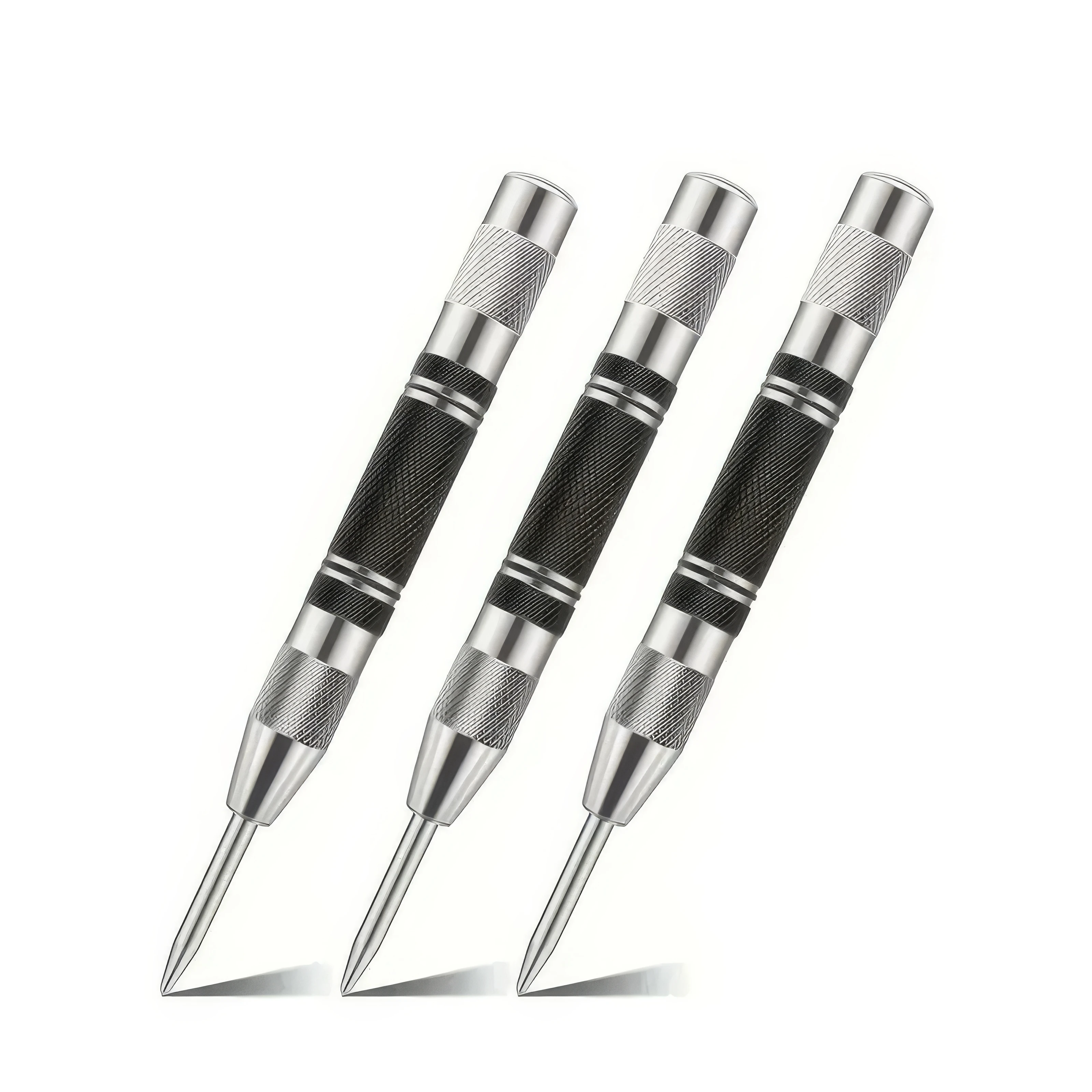 

1/2 Piece Automatic Center Punch Silver, Steel Spring Punching Tool, Adjustable Tension, Suitable for Metal, Wood, Glass
