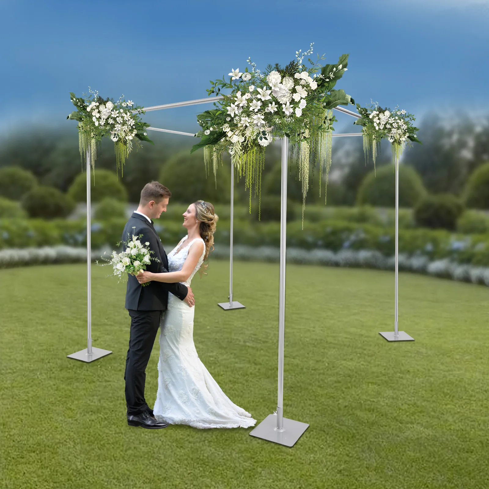 

Телескопическая стойка для декора свадебных церемоний, 3x3x3 м, регулируемая высота, с основанием 22x22 см, телескопическая штанга 1,5-3 м