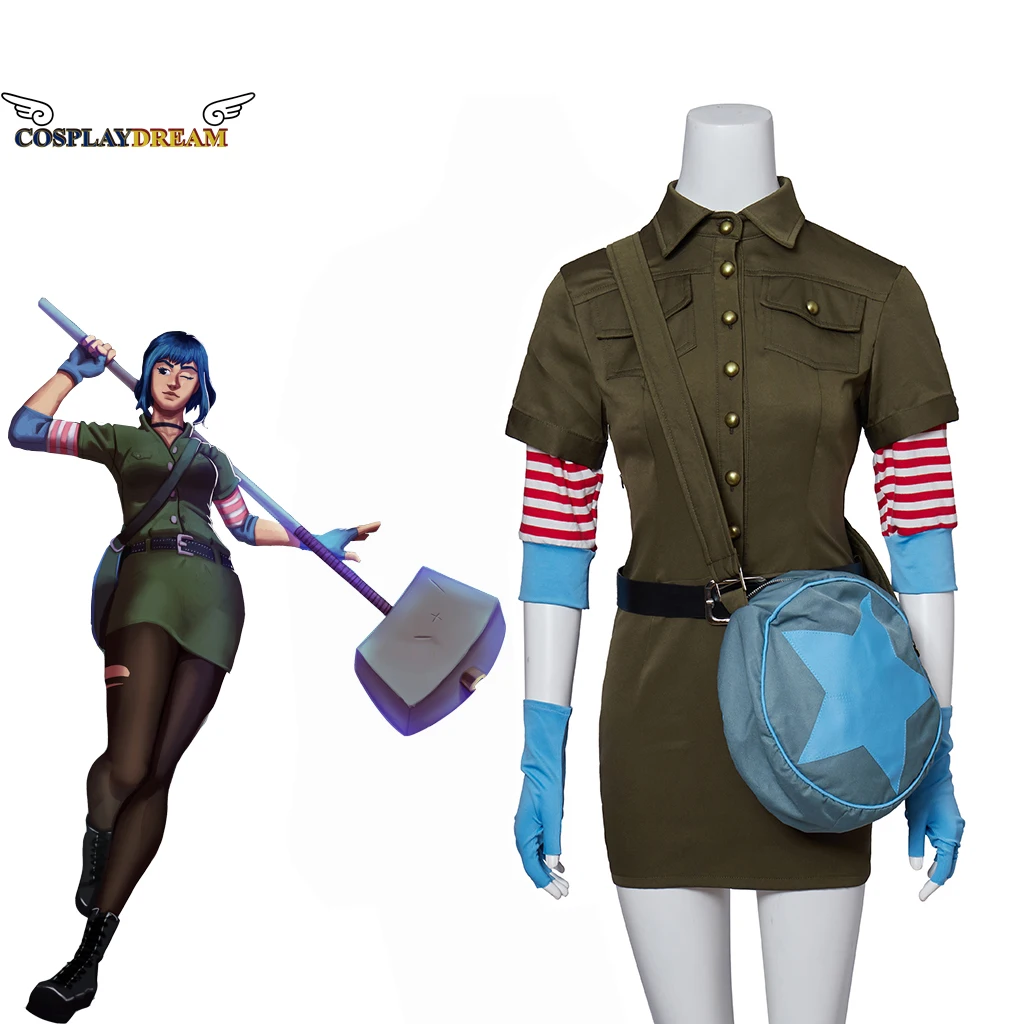 Ramona Flowers Cosplay Costume Cargo Dress Outfit con Star Circle Messenger Bag Costume da gioco di ruolo di Halloween da donna