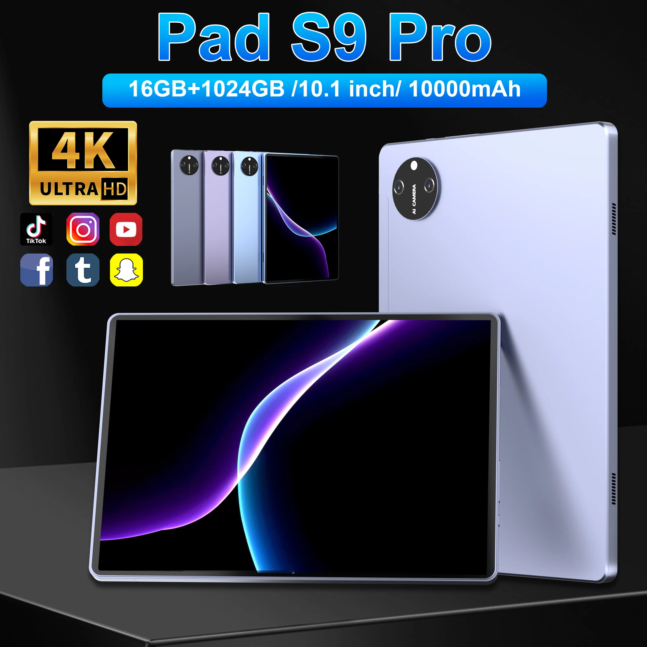 

НОВЫЙ планшет 2025 Pad S9 Pro Global Version Android 14 Snapdragon 8 Gen2 16 ГБ + 1 ТБ GPS 5G WiFi Dual SIM HD 2560x1600 Планшет