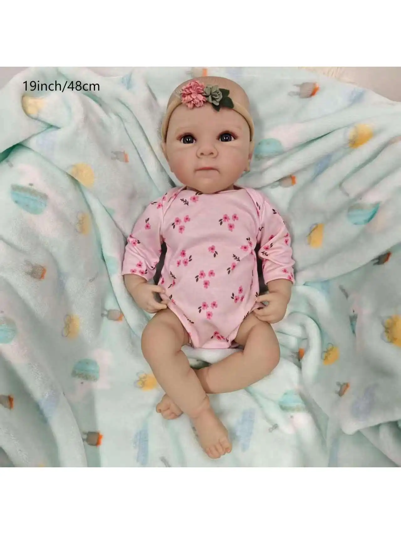 Poupées bébé Reborn réalistes-poupée réaliste en vinyle souple de 19 pouces, poupées bébé de la vie réelle portables (poupée uniquement/pas d'accessoires)