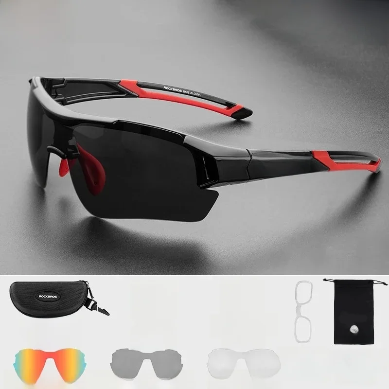 AliExpress ROCKBROS Cycling Polarized Glasses Men Sports Sunglasses Road MTB Mountain Bike Bicycle Riding Protection Goggles Eyewear 5 Lens