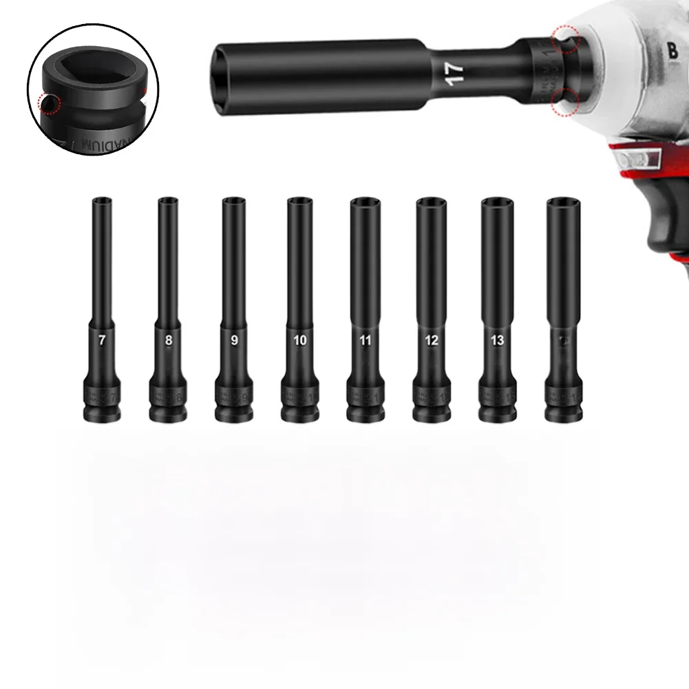 Jeu de douilles à chocs, clé à chocs métrique à entraînement 1/2, tête à douille hexagonale 8-24mm, adaptateur universel, manchon de convertisseur, 1 pièce