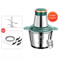 2L Electric Meat grain Food Processor Chopper Stainless Steel Kitchen Machines vegtable Chopper Slicer Machine Home Grinder