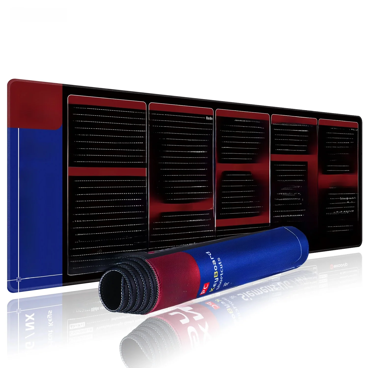 EXCO Shortcut Mouse Pad for UGNX CNC Programming Large Cheat Sheet Keyboard Mousepad Desk Mat Non-Slip Rubber Base Stitched Edge