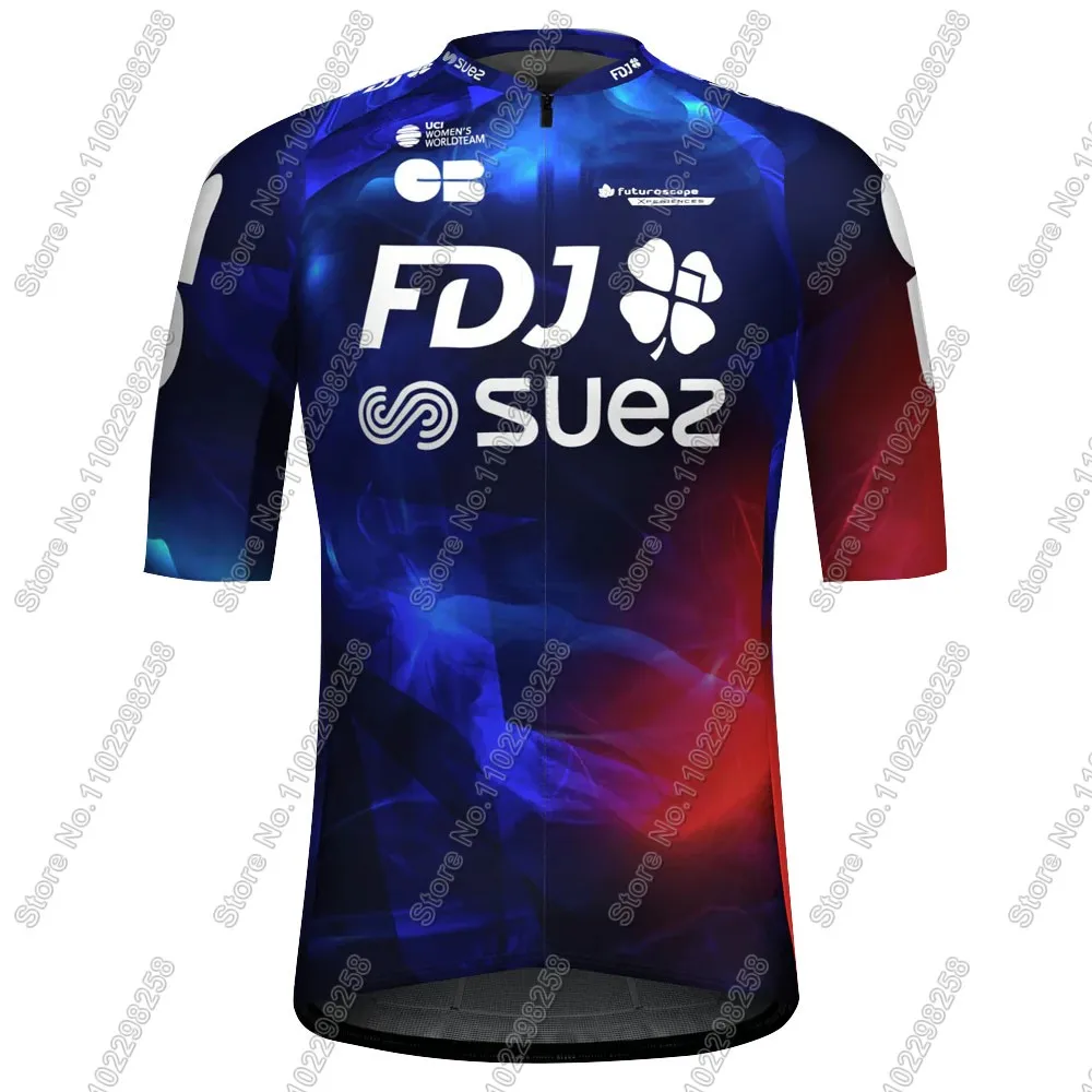 2025 FDJ SUEZ Women Cycling Jersey Set team France-Groupama Blue Cycling clothing Road Bike Shirts Suit Bicycle Pants MTB Ropa