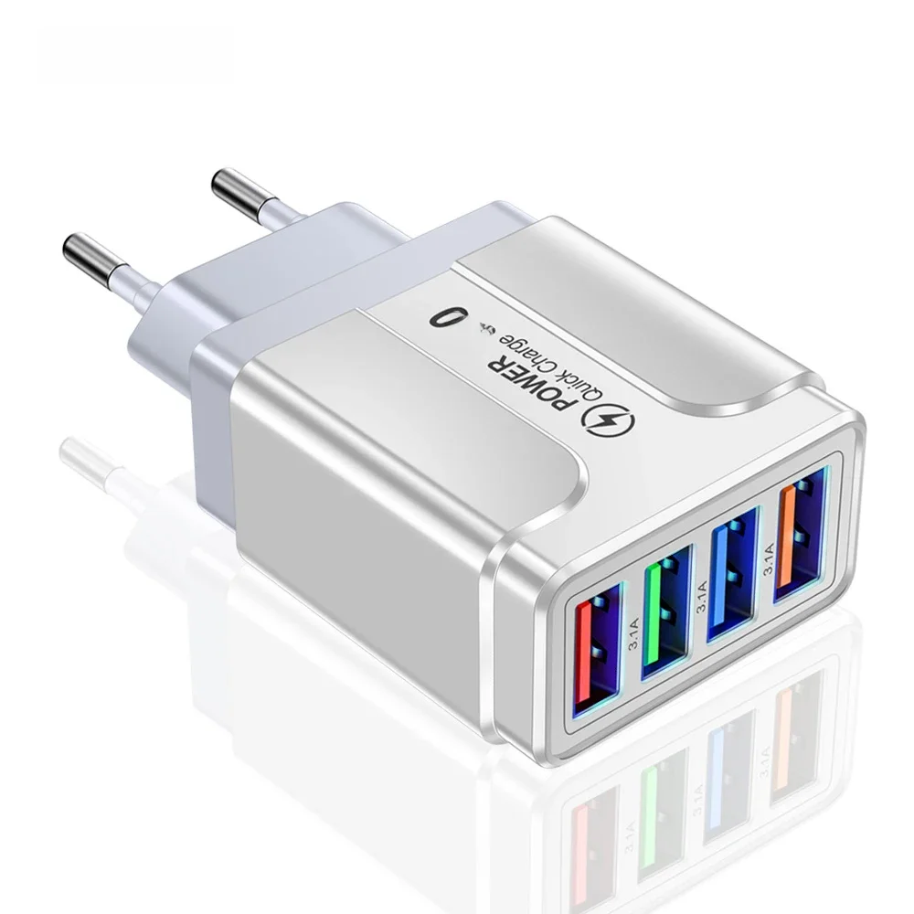 Carregador de parede USB rápido portátil, carga rápida 3.0, QC 3.0, adaptador para Xiaomi, iPhone X,