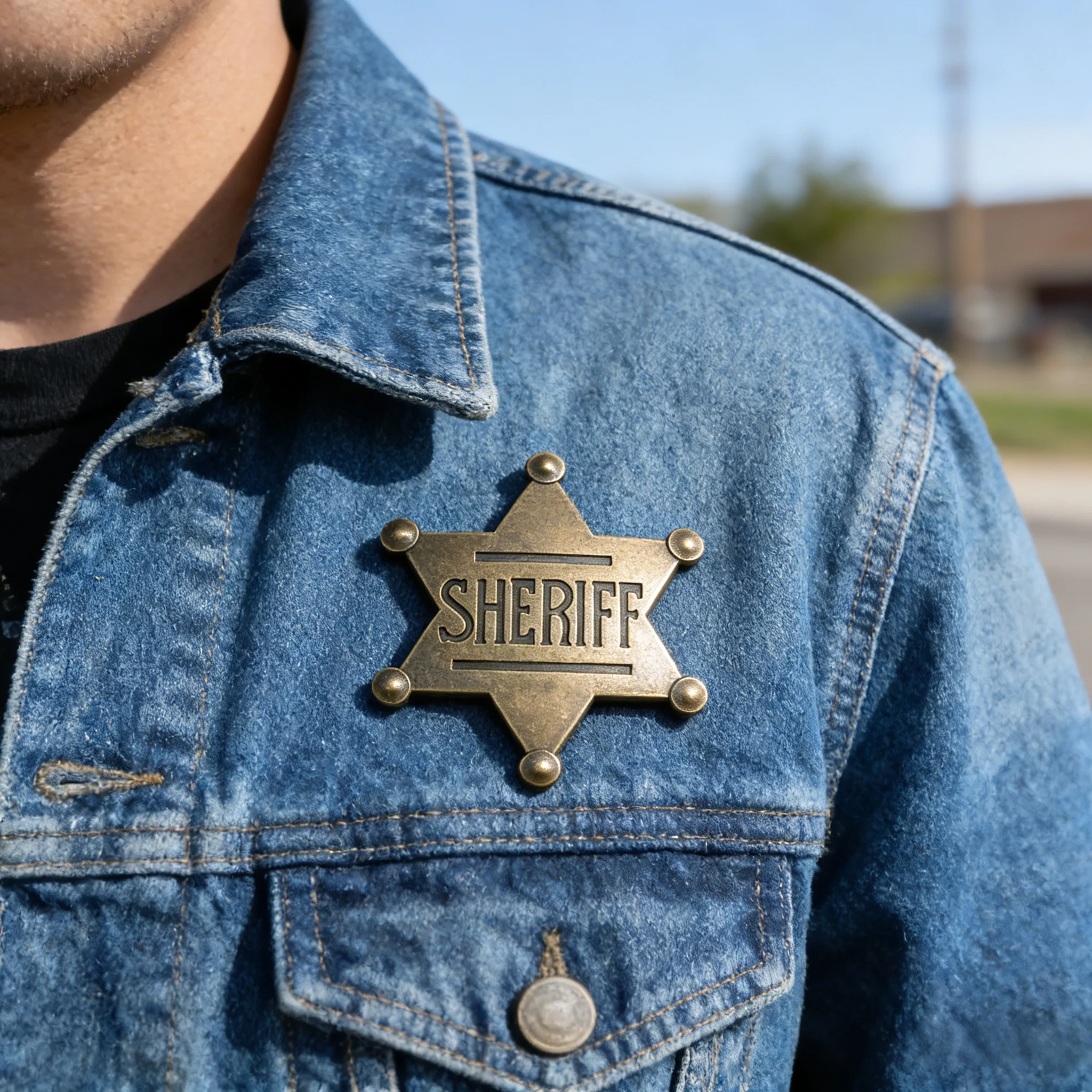 

Exquisite Polished Metal Vintage Sheriff Badge – Costume Prop Ideal for Creating a Handsome Western Appearance.