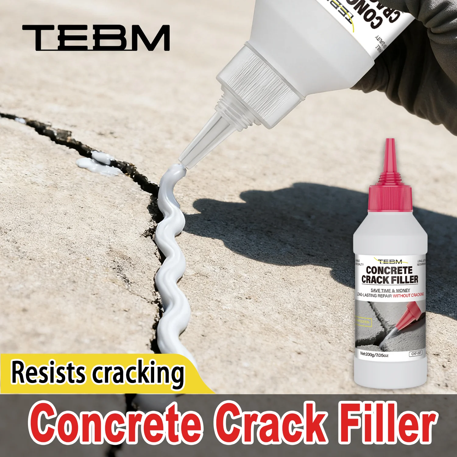 Concrete Crack Filler — Low-Odor, Flexible, Waterproof Cement Gap Repair Paste; Suitable for Walls, Floors, Driveways, Sidewalks