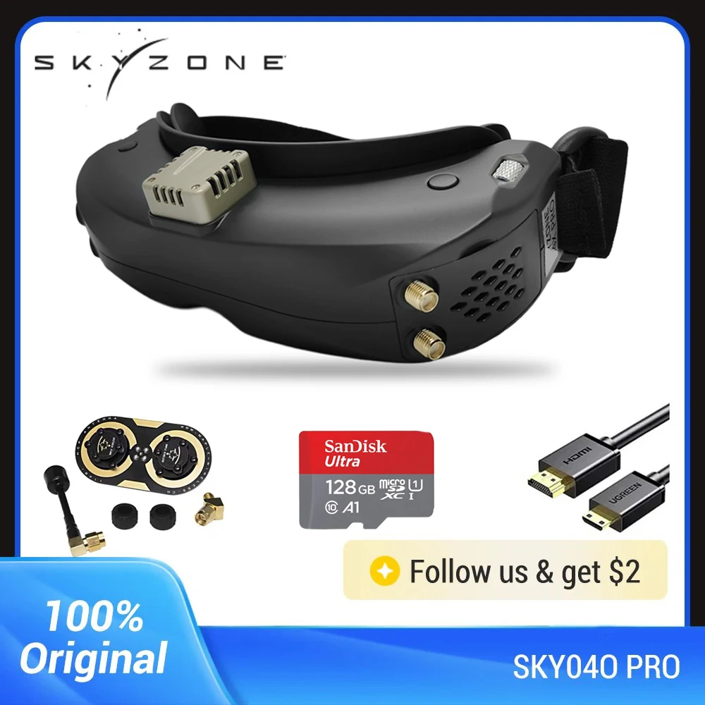 Skyzone SKY04O PRO 1280x720 OLED FPV GOGGLES 720P 60FPS 5.8Ghz 48CH Steadyview DVR Head Tracker for RC Drone Airplane