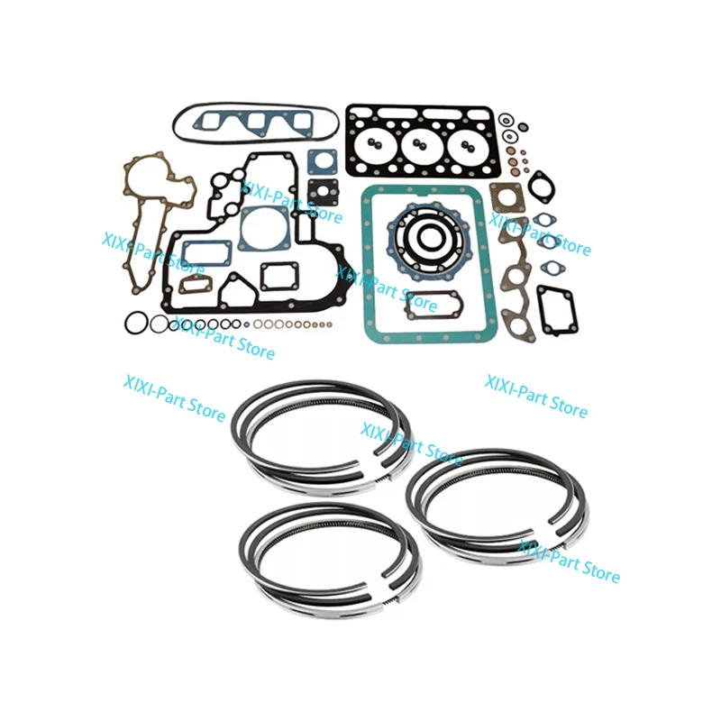 

D1301 Full Gasket Kit Set For Kubota Engine Piston Ring 82mm+2.5+2.5+5 Cylinder Head Gasket Overhaul Rebuild Kit 78*2HK+1.5+4