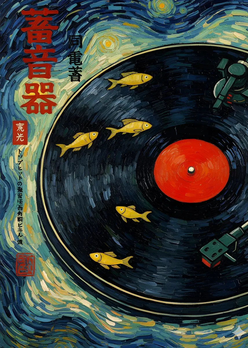 Japanischer Vintage-Musik-Leinwanddruck, rahmenlos, abstraktes japanisches Wandkunst-Poster für Wohnzimmer und Schlafzimmer, Dekoration, Geschenk