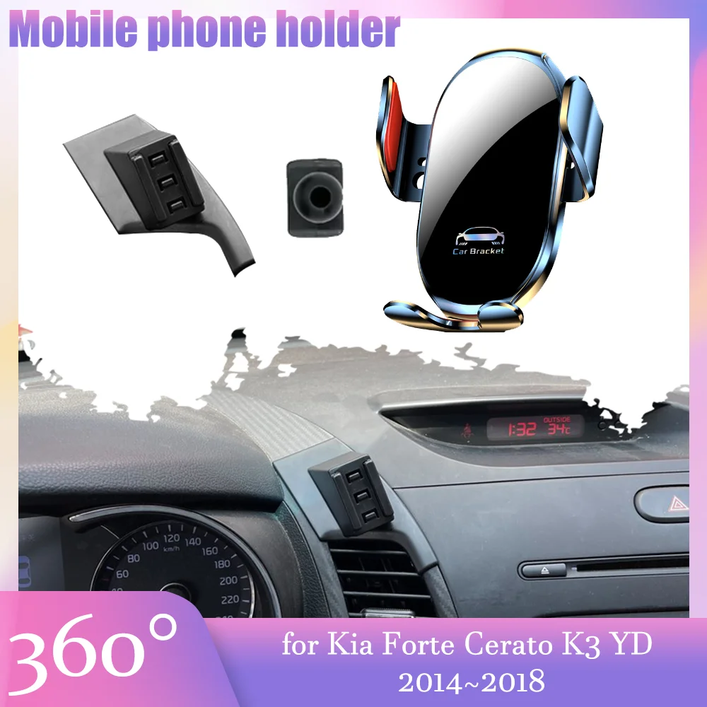 Samochodowy uchwyt na telefon komórkowy do Kia Forte Cerato K3 YD 2014 ~ 2018 2015 GPS Air Vent Cell Clip Stand Tray Support Akcesoria iPhone