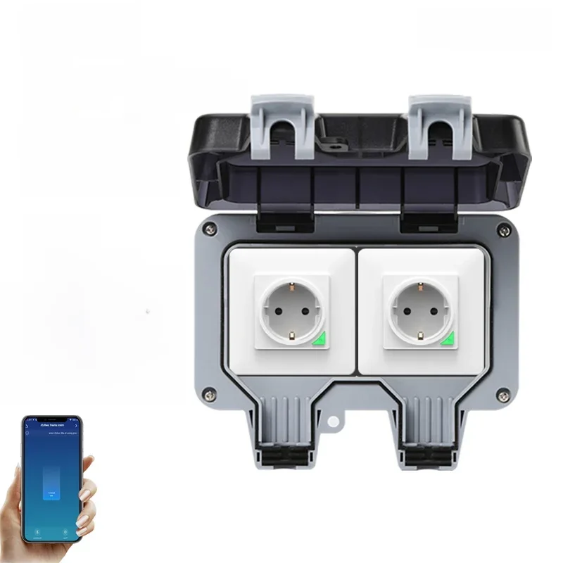 Avoir Tuya Zigbee Stopcontacten IP66 Waterdichte Outdoor EU Stopcontact Tijdschakelaar Dual Usb Opladen Smart Huishoudapparaat - afbeelding 2