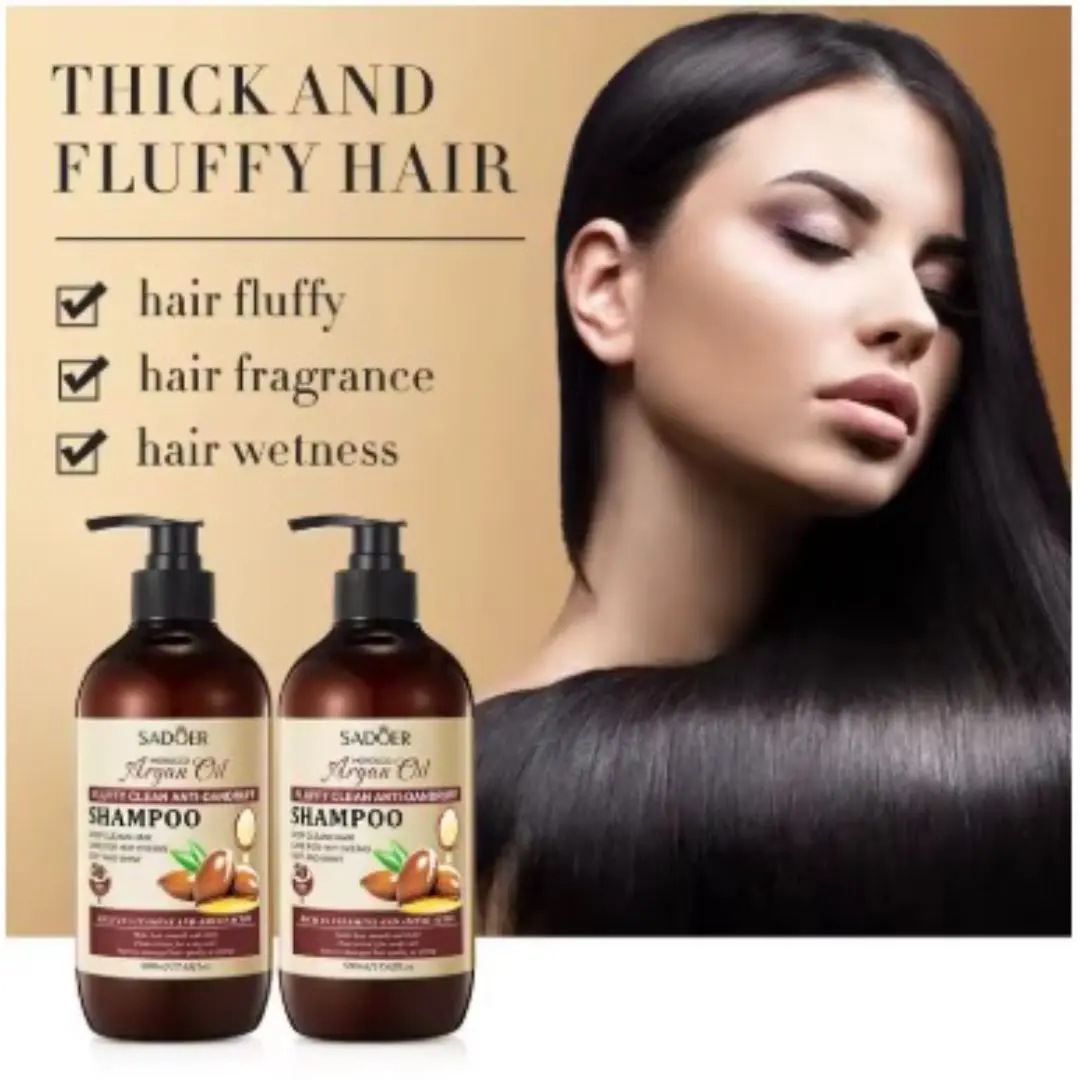 SADOER Argan Series Champú hidratante limpiador, anticaspa, suave y esponjoso Limpieza y cuidado de gran capacidad