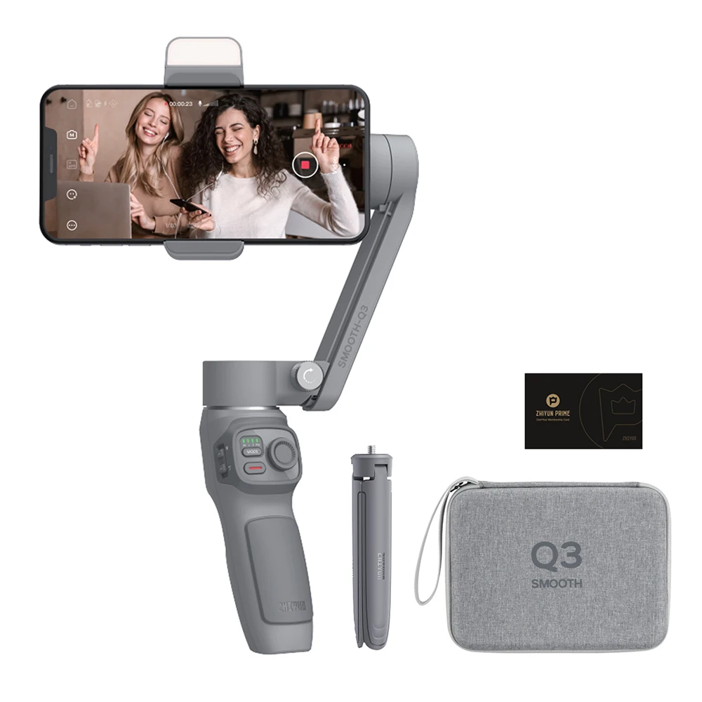 【Do Brasil】ZHIYUN Smooth Q3 Gimbal Smartphone 3-Axis Phone Gimbals Portable Stabilizer for iPhone 14 pro max/Xiaomi/Huawei