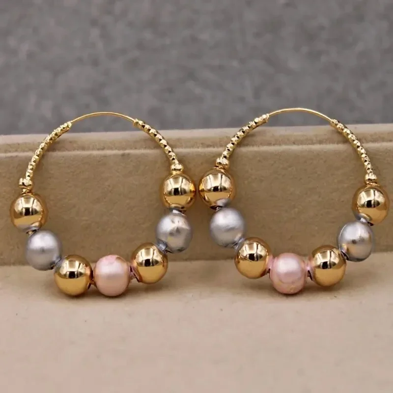 Klassische Mode Charme Frauen Gold Farbe Ball Perle Creolen für Frauen Party Schmuck Geschenke