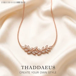Necklace Tendrils Leaves New Link Chain Fine Jewelry Europe 925 Stering Silver Romantic Gift For Women