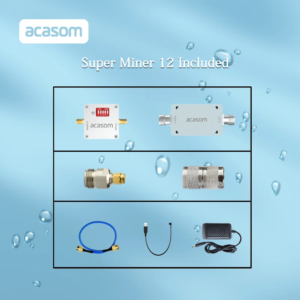 Outdoor 868MHz Super Miner12  Ultra Low Noise  RX=17 TX=6   Miner AMP super Bias Tee  Helium Signal Extender