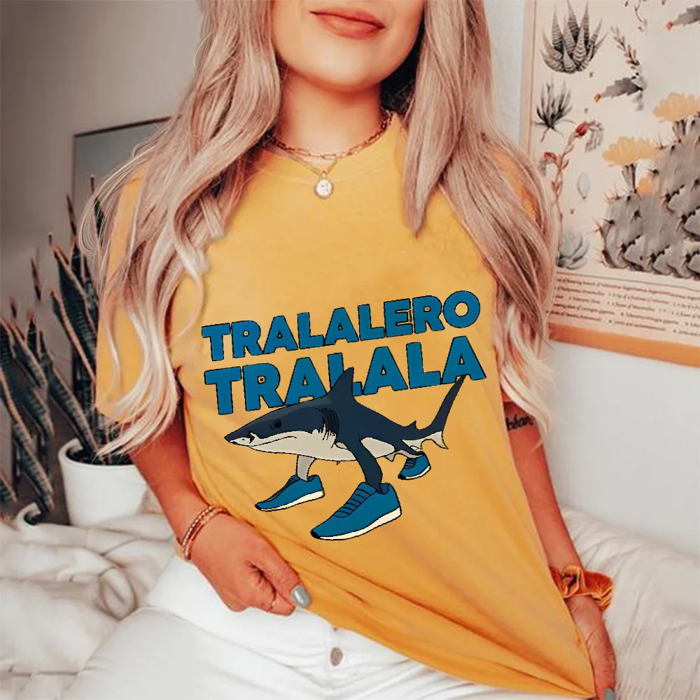

Women's Fashion Gothic Vintage T-shirts Tralalero Tralala Funny Shark Meme T-shirt Gifts Casual T Shirt Y2k Clothes
