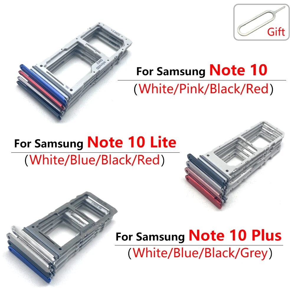 SIM Card Slot Tray For Samsung Note 10 Plus Lite Micro SD Reader Holder Sim Card Socket Adapter Replacement Parts