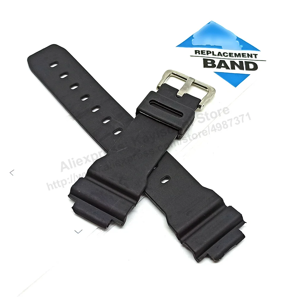 Fits/For Casio G-Shock DW-8800 , DW-9500 , DW-9550 , GB-6900B - Black Rubber Watch Band Strap