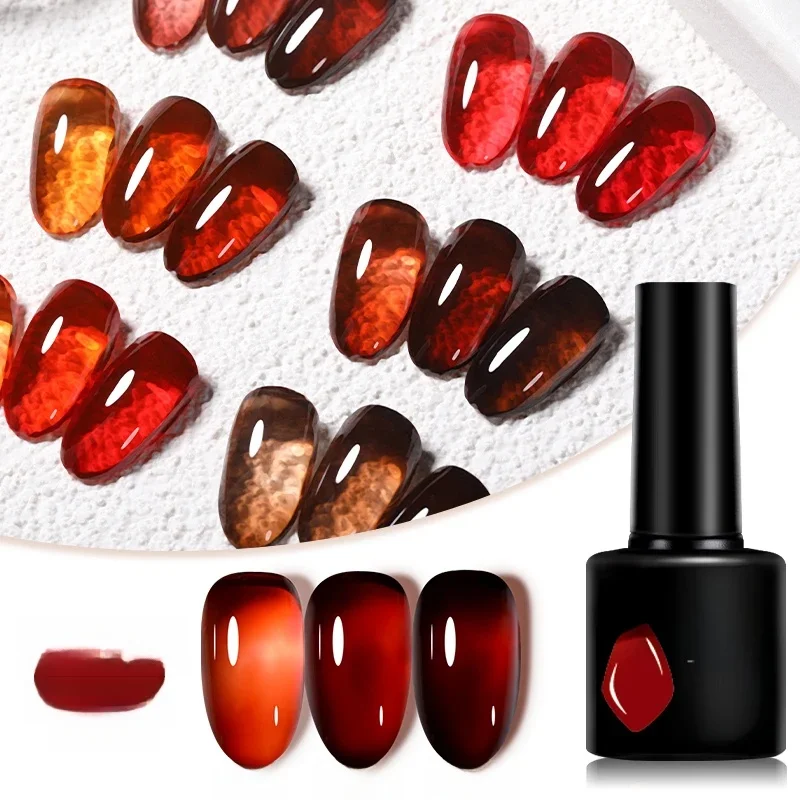 LILYCUTE 7ML gelée ambre Gel vernis à ongles marron cristal translucide couleur terne Nail Art Gel Semi Permanent UV Gel vernis