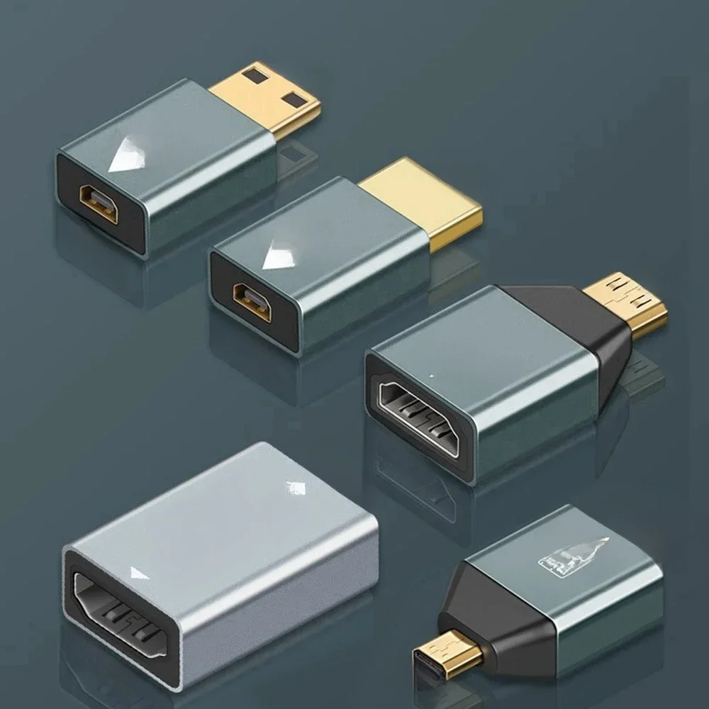 Adaptateur Micro hdmi public vers hdmi femelle 4K @ 60hz, MINI adaptateur vidéo de sortie haute définition HDMI, adaptateur en alliage d'aluminium
