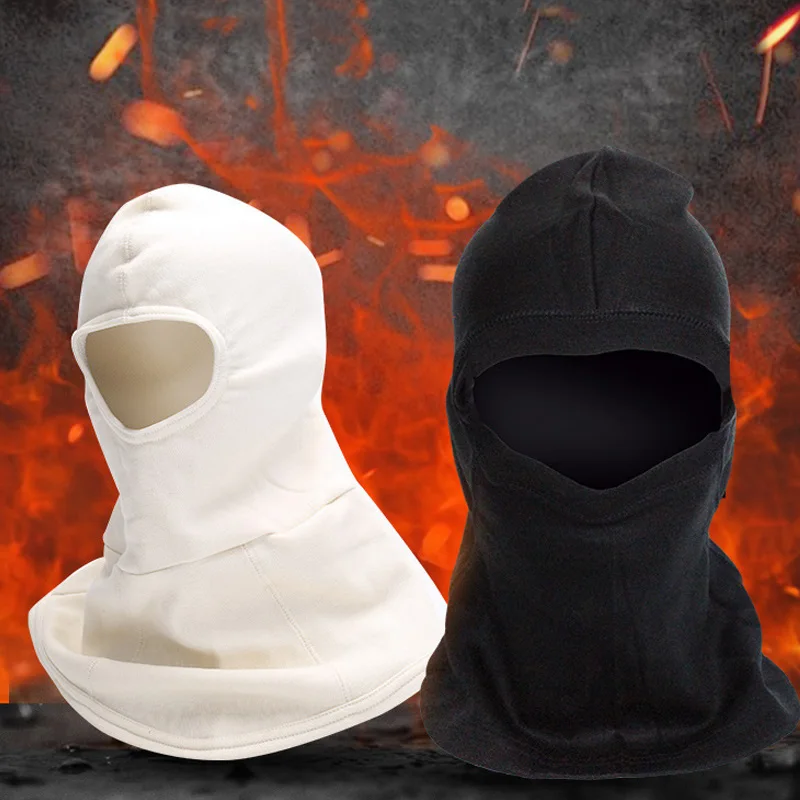 Black Firefighter Fireproof Protection Hood Helmet Fire Heat Insulation Full Head Cover Mask For Fire Rescue Cycling Car Rally.