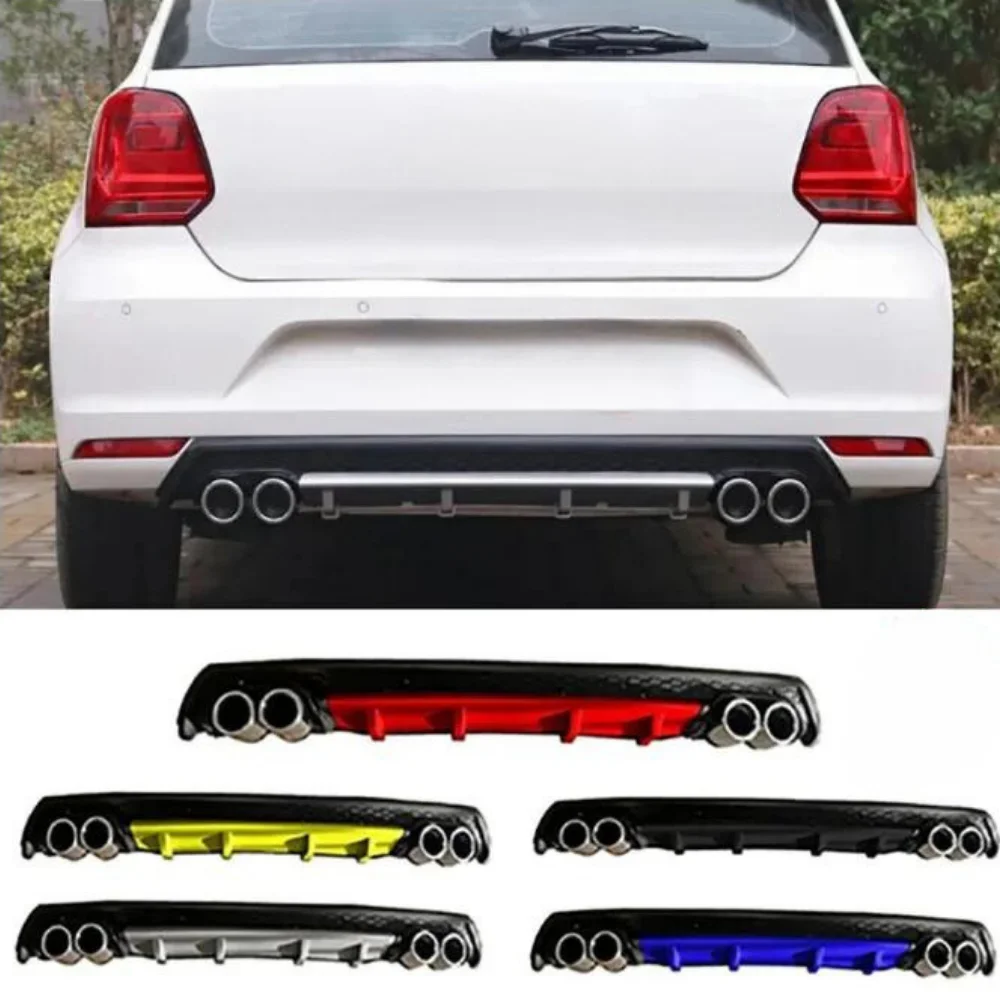 For Volkswagen Polo Mk5 Car Rear Bumper Diffuser Black ABS Plastic Car Styling Spoiler Deflector Body Kit Splitter Lip Tuning