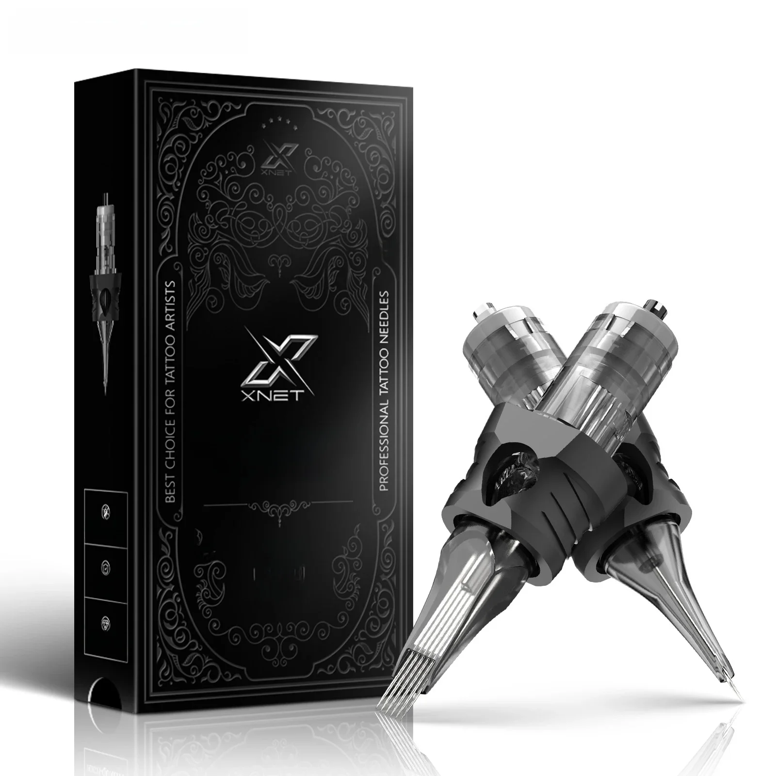 XNET Aurora Cartridge Tattoo-Nadeln RL/RM/RS Einweg-Silikon-sterilisierte Sicherheits-Tattoo-Nadeln für Tattoo-Maschinengriff, 20 Stück