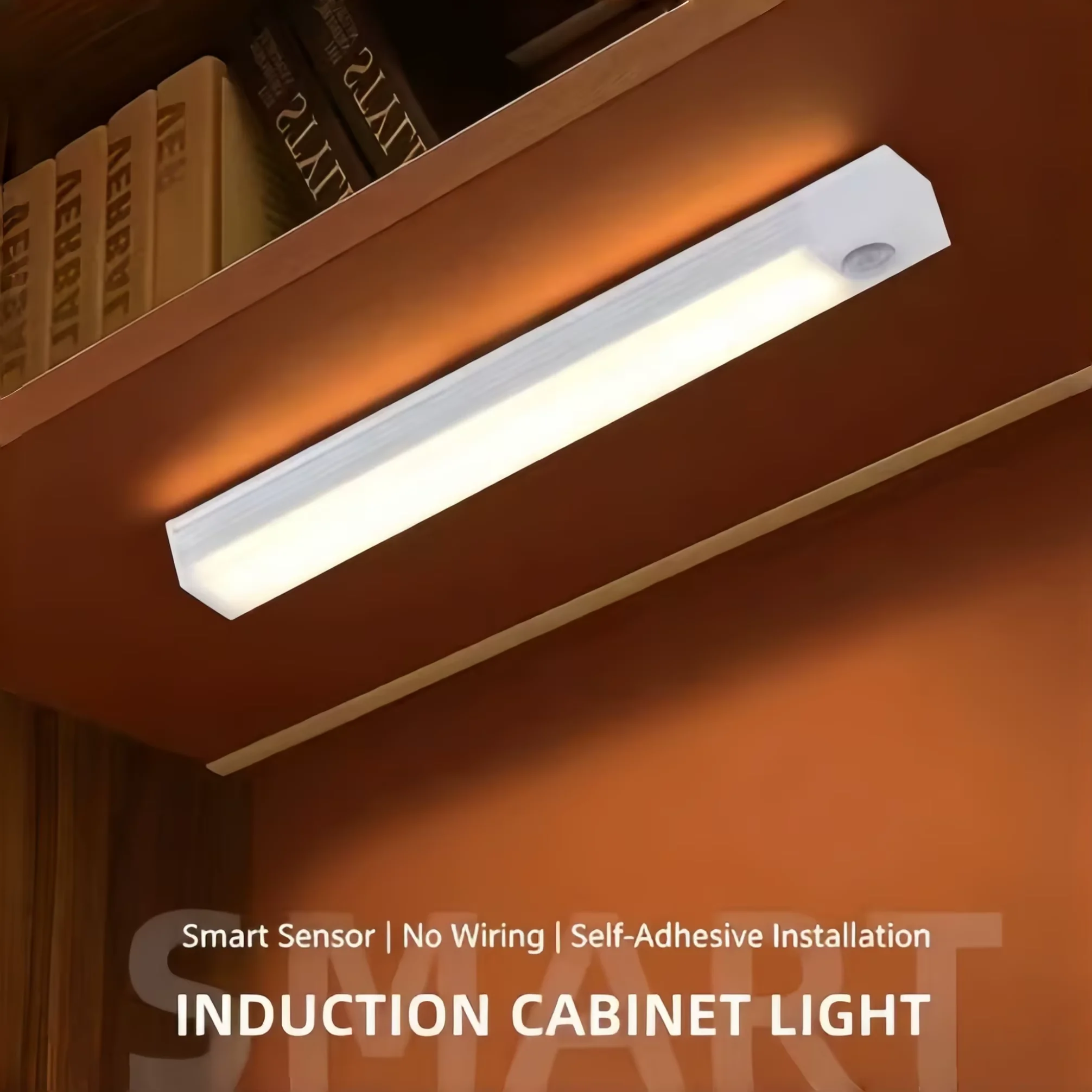 10cm Wireless USB Rechargeable Motion Sensor LED Induction Night Light Portable Bar Light for Kitchen Cabinet Entrance Lanscape