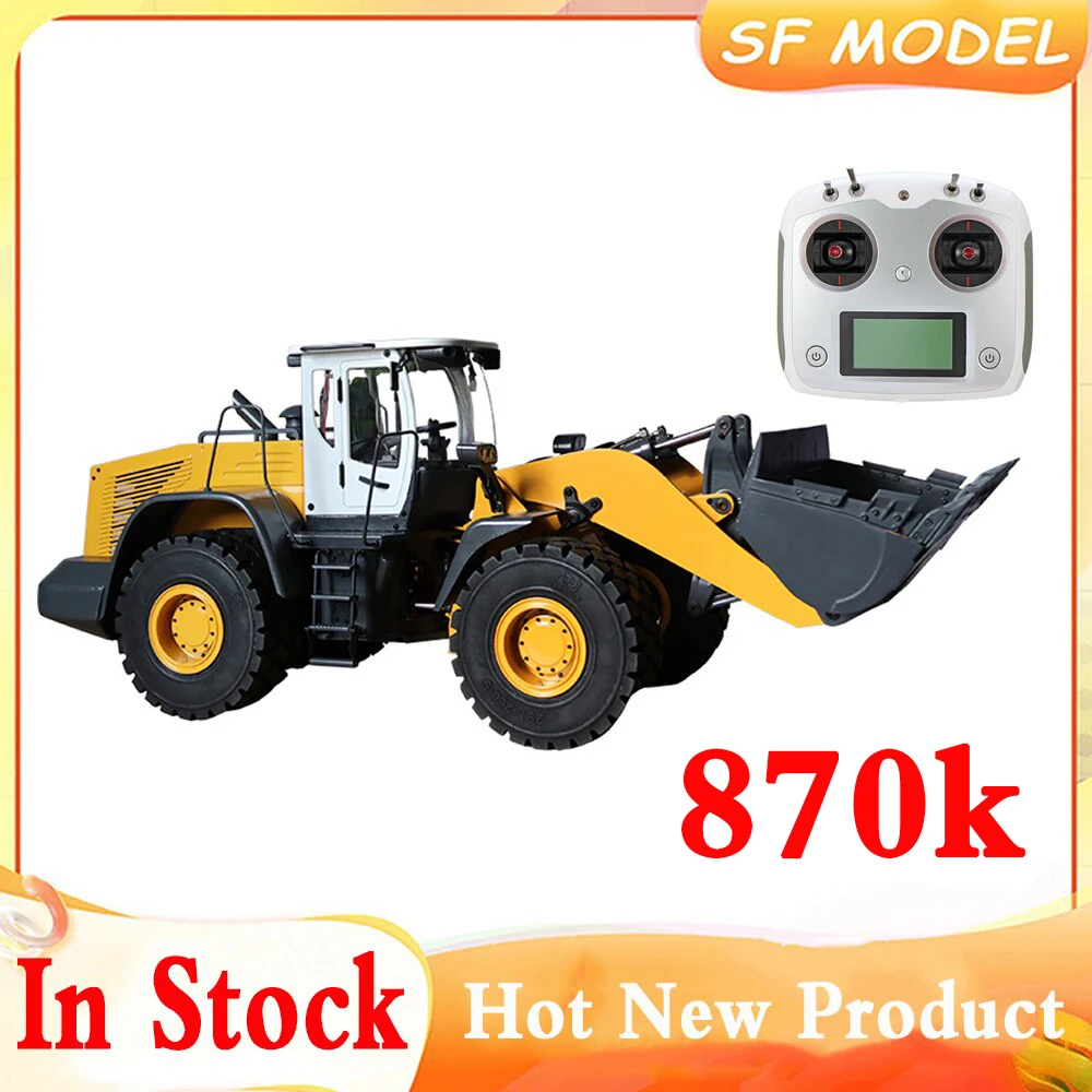 In Stock 1/14 RC Hydraulic Loader 870K Metal Loader Model with Sound Lighting System Engineering RC Car Model Adult Toy