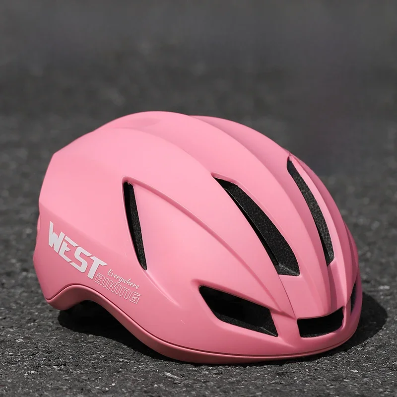 AliExpress West Biking WEST BIKING Female Cycling Helmets With LED Lights Integrated Lightweight Pink Helmets Couples MTB Road Bike Safety Helmets