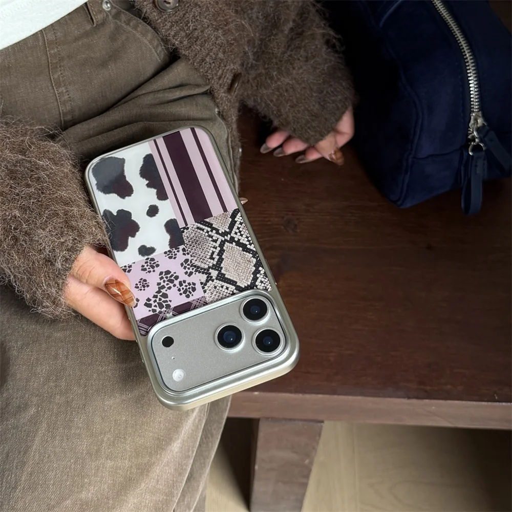 حافظة الهاتف المخططة الجديدة بنمط الأفعى اللاصق مناسبة لهاتف iPhone 17 Pro، 13، 14، 15، 16 Promax المضاد للسقوط #3