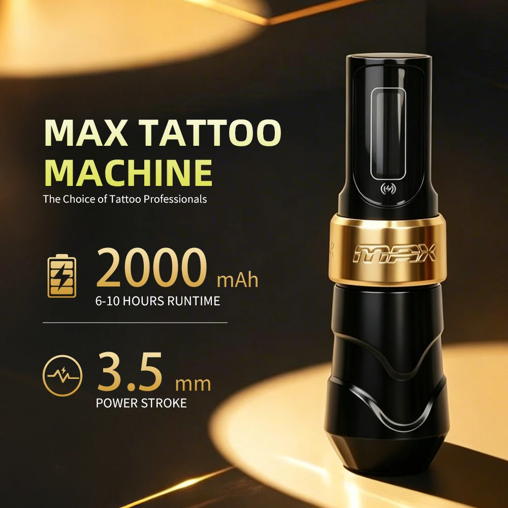 Wireless Tattoo Machine Pen 3.5mm Stroke Cordless Tattoo Gun for Beginners 2000Amh Battery&RCA Dual Mode Tattoo Kit Full Set