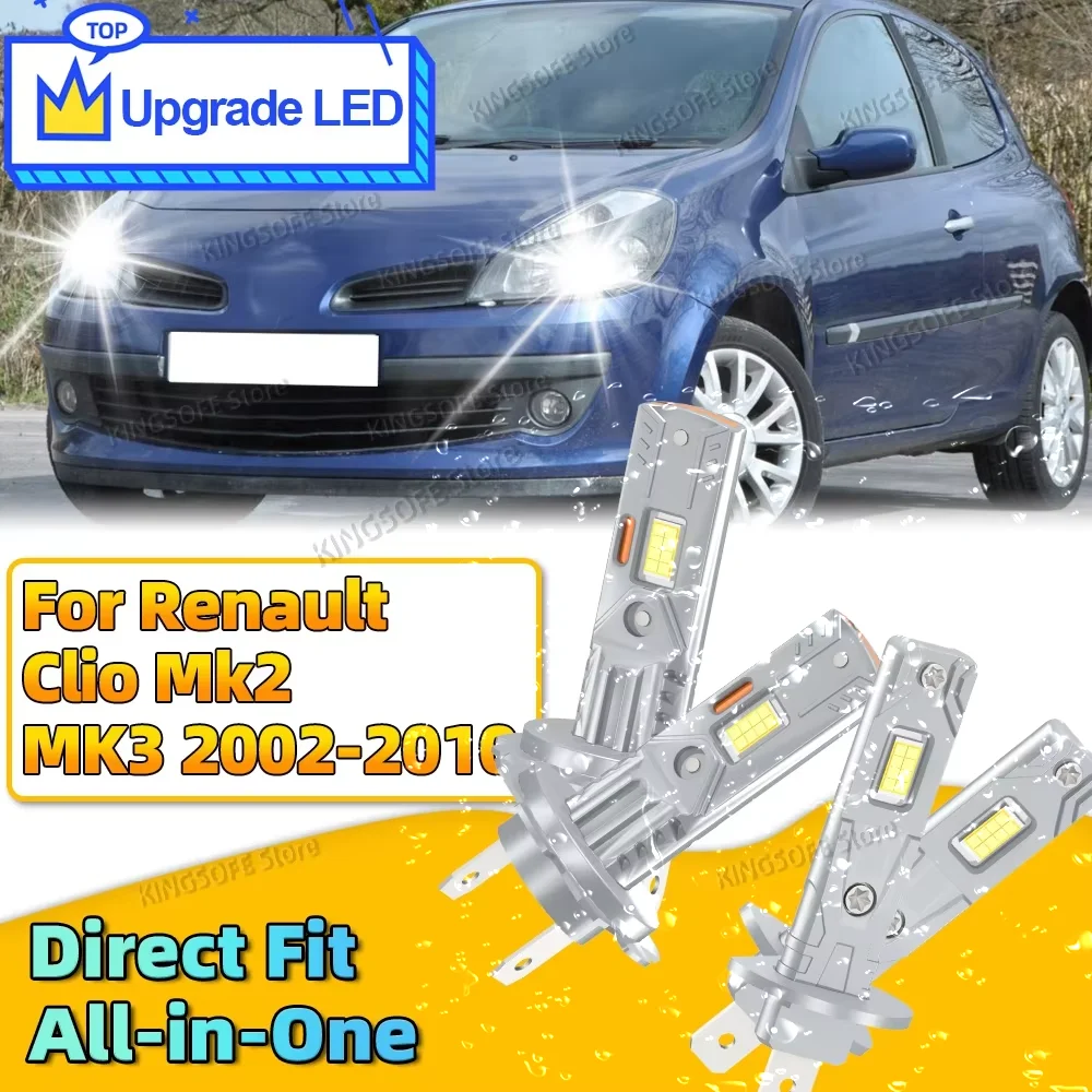 

2/4Pcs Led Car Light Bulbs 6000K Headlight 180W Fit For Renault Clio Mk2 MK3 2002 2010 2003 2004 2005 2006 2007 2008 2009