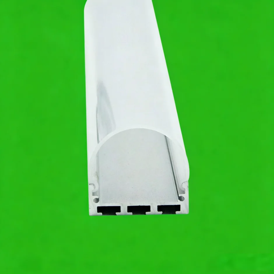45mm  wide  aluminum channel  housing  with  round diffuser and  end caps  with  screw image 4