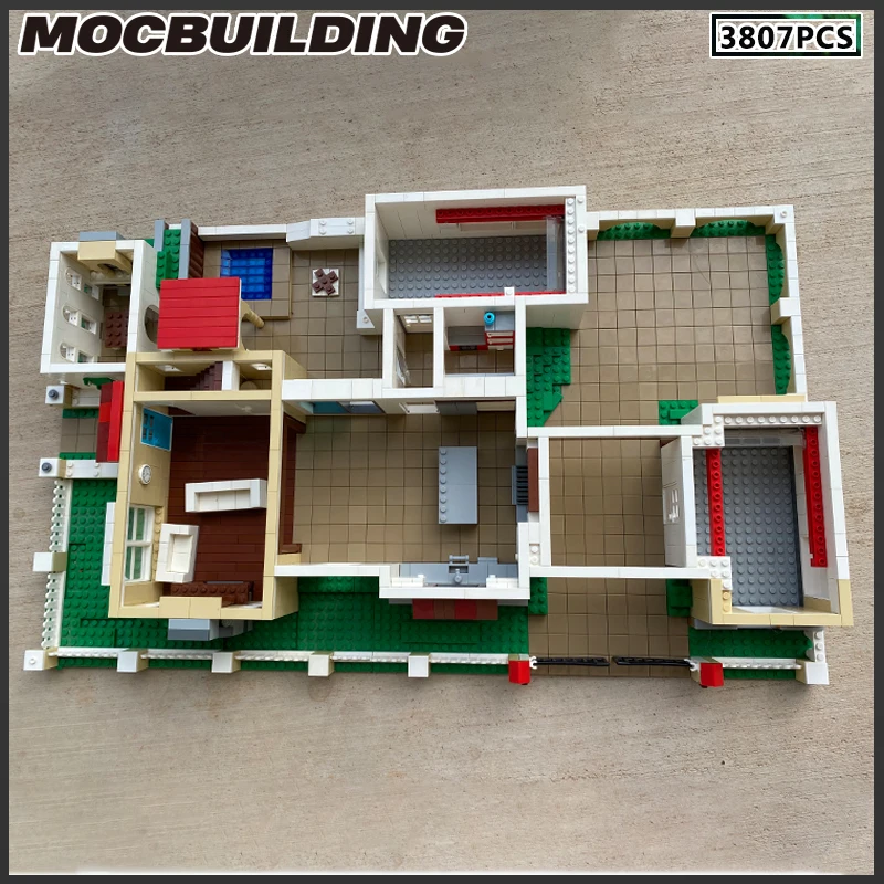 Moc Building Block House Model Villa Residence DIY Brick Landscape Series Collection Toys Birthday Gifts Playsets Xmas Present