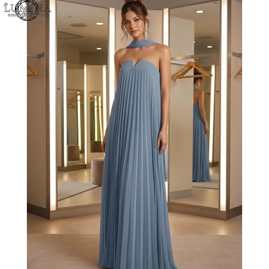 

Lumina A Word Corset Dress 2026 Woman Ball Gown Luxury Dress Satin Elegant Gala Evening Dresses for Special Occasions Lapel Prom