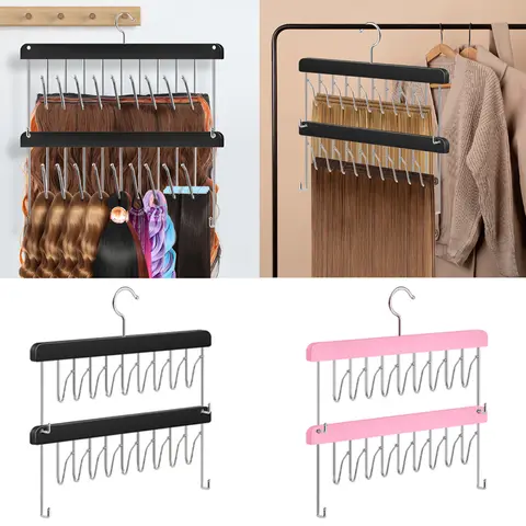 New 2 Pack/Set Hair Extension Holder & Hanger Rotatable Wig Organizer Stand For Wigs, Hairpieces, Clip/Tape Ins And Accessories