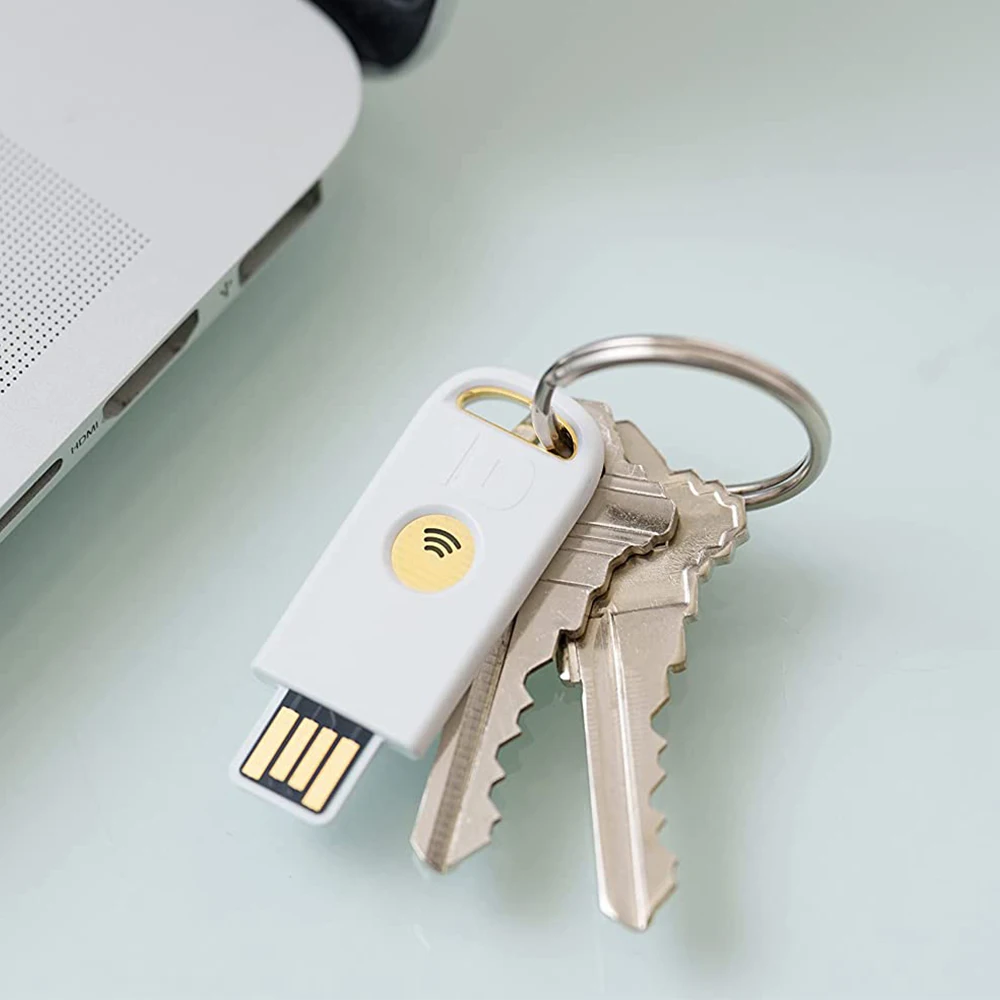 Identiv USB-A uTrust FIDO2 กุญแจความปลอดภัย NFC, รองรับการเข้าสู่ระบบด้วย NFC, U2F, FIDO2, พอร์ต Type A, การยืนยันสองชั้น
