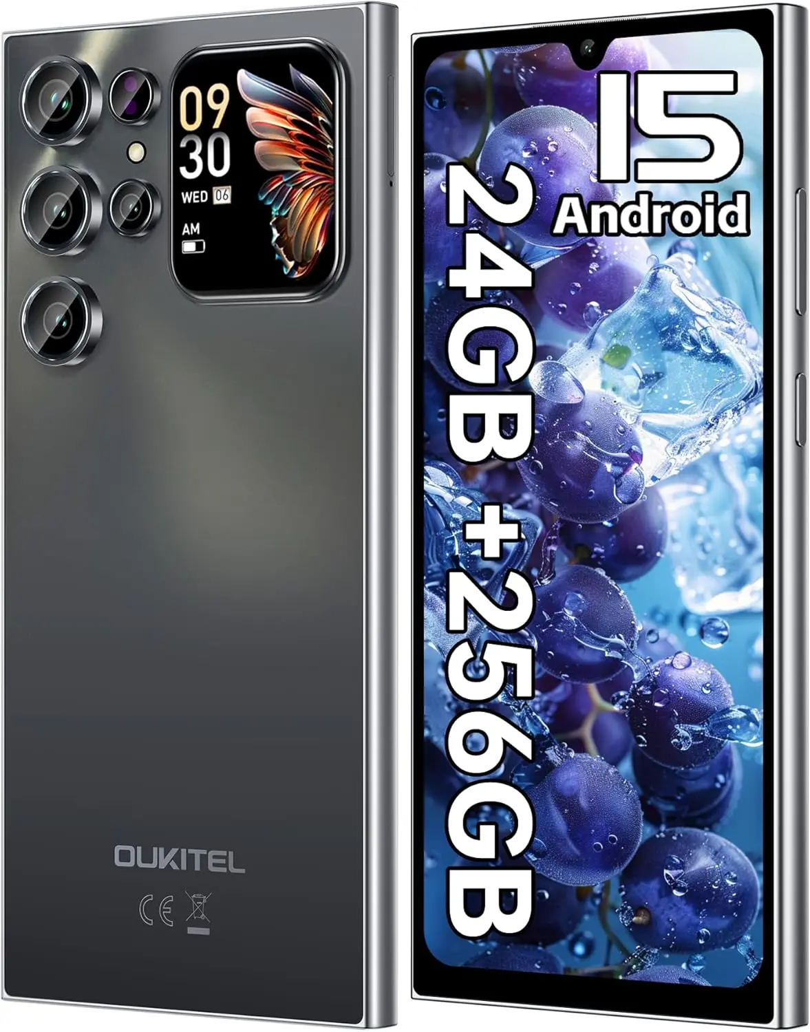 Téléphone portable débloqué OUKITEL C62PRO 4G, écran 6,88 pouces, 24 Go de RAM + 256 Go de ROM/TF 1 To, smartphone 5150 mAh, appareil photo 1800