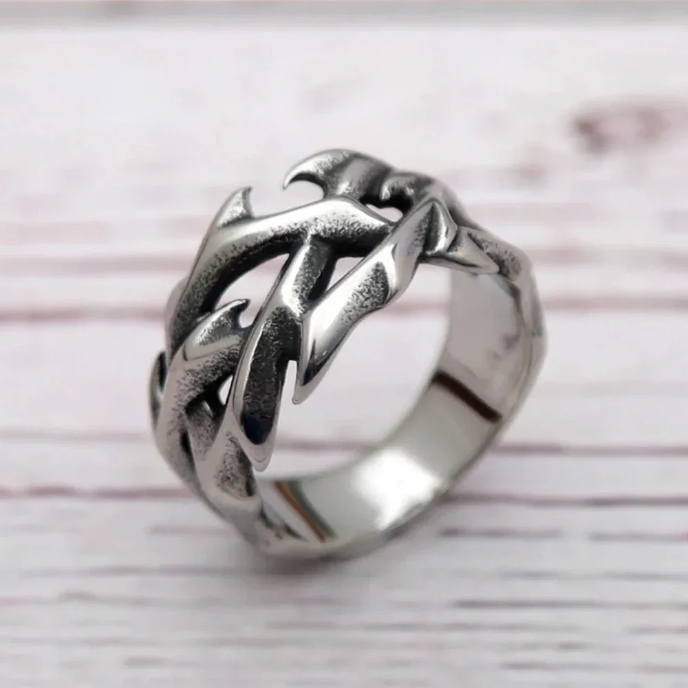 Mode hohle Vintage Krone der Dornen Ring Edelstahl Biker Ringe für Männer Punkrock einzigartige Schmuck Geschenke Drops hipping