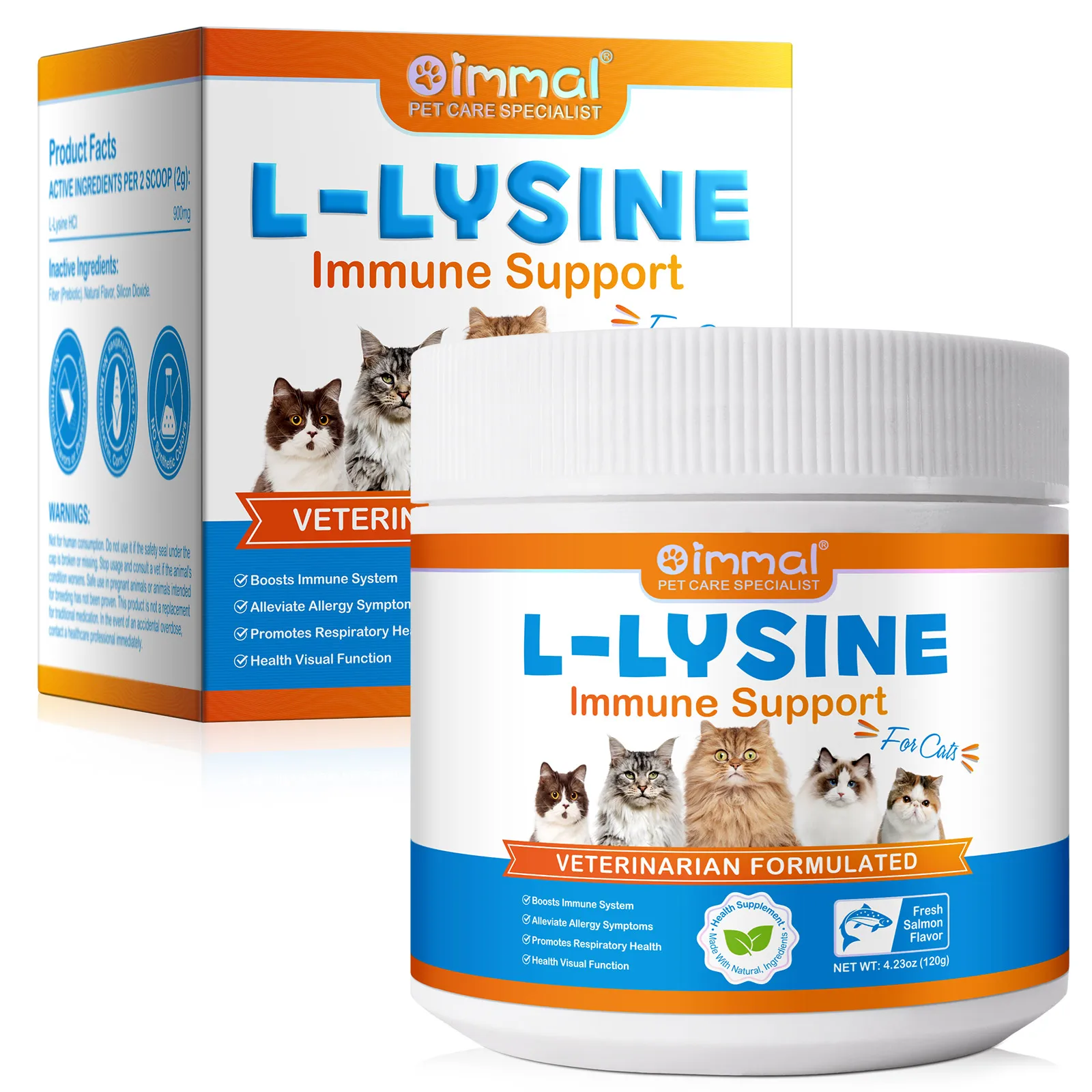 L-Lysine Supplement for Cats Supplement for Sneezing and Runny Nose, Cold Immune Support, Eye Function, and Respiratory Health