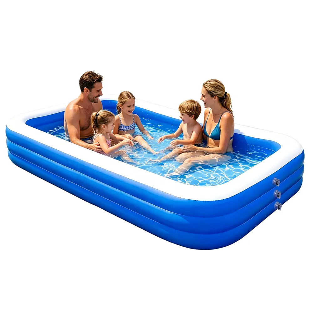 Der aufblasbare Familienpool ist langlebig und dicker, geeignet für große Schwimmbecken für Garten- und Rasenpartys, Schwimmbecken für Erwachsene und Kinder.