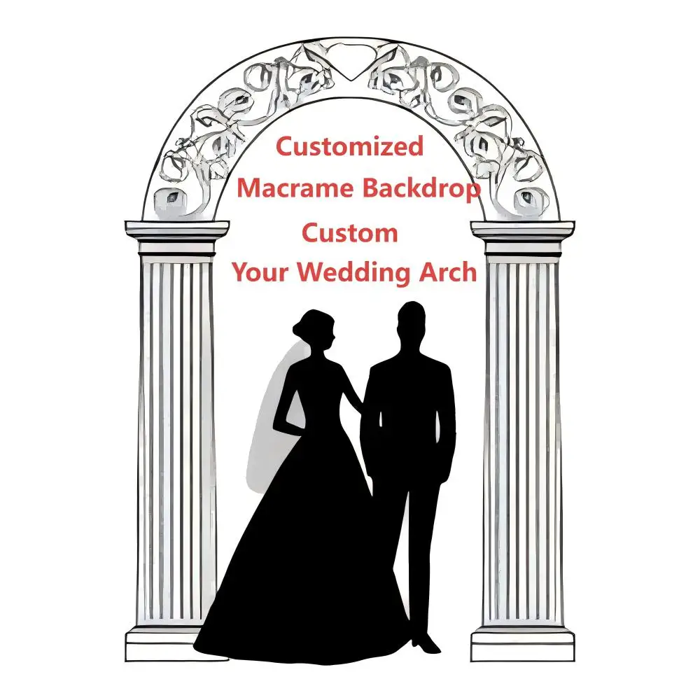 

Custom Boho Wedding Backdrop Customized Macrame Wedding Arch Arbor Personalized Bridal Shower Curtain Photo Booth Background