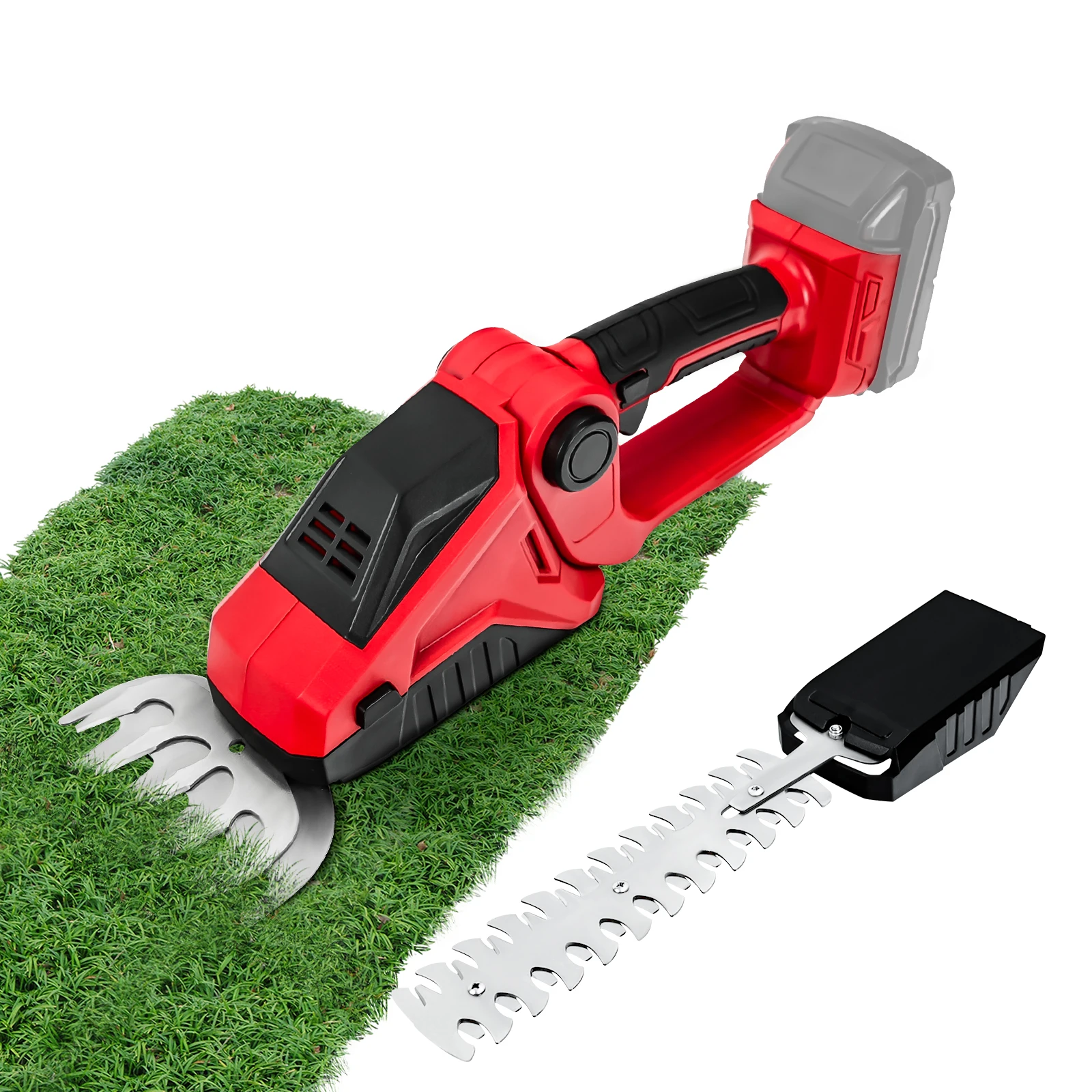 2 IN 1 Cordless Hedge Trimmer for Milwaukee 18V Battery Handheld Household Shrub Weeding Pruning Mower Garden Tools (No Battery)